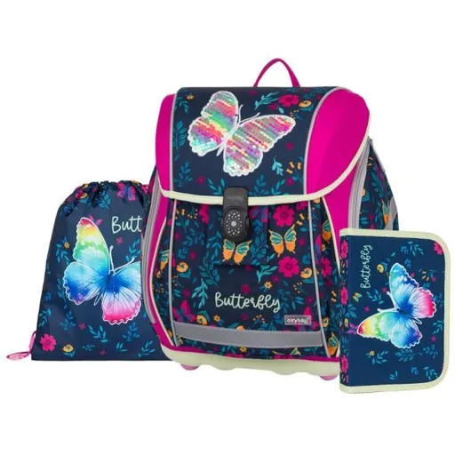 Oxybag BUTTERFLY 2 Školní batoh, tmavě modrá, velikost