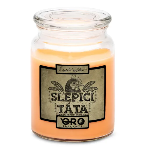 Svíčka Slepičí táta (Vůně svíčky: Tropické ovoce)
