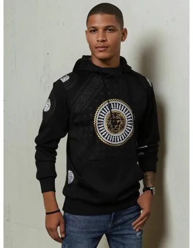 Pánská mikina s kapucí a potiskem TEA černá