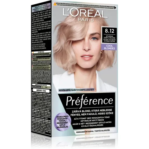 L’Oréal Paris Préférence barva na vlasy odstín 8.12 Light Ash Beige Blonde 1 ks