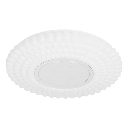 Stropní lampa URAN, plafond 38cm, 24W LED, stínidlo 4000K, bílá+chrom