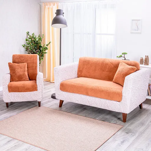 Přehozy SHERPA oříškové sedací souprava