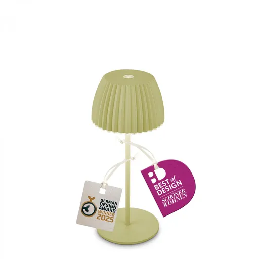 BRILONER Nabíjecí stolní lampa Riffle Mini - 20 cm, 1,5W, 150lm, bezdrátová, LED, stmívatelné, dotykový vypínač, zelená 7552019