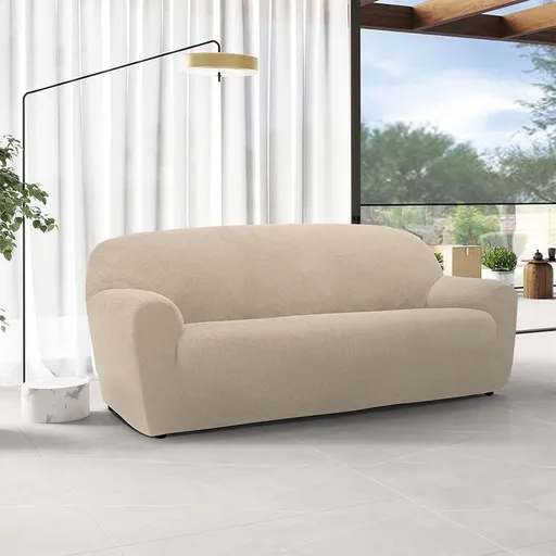 Super strečové potahy HARMONIA smetanová dvojkřeslo (š. 140 - 180 cm)