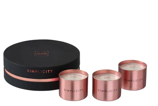 3ks vonná svíčka v černo - růžové dárkové krabičce French Riviera - 3*18h  95495