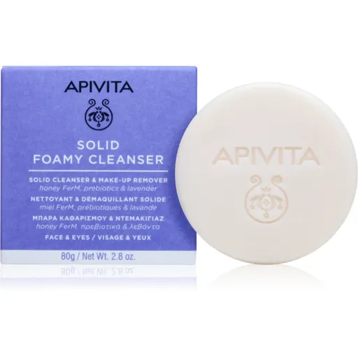 Apivita Cleansing Solid Foamy Cleanser čisticí tuhé mýdlo s hydratačním účinkem 80 g