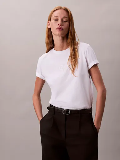 Calvin Klein dámské bílé tričko LV047D873GYAA XL