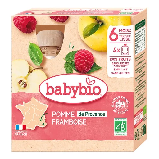 Babybio Jablko a malina kapsička 4x90 g