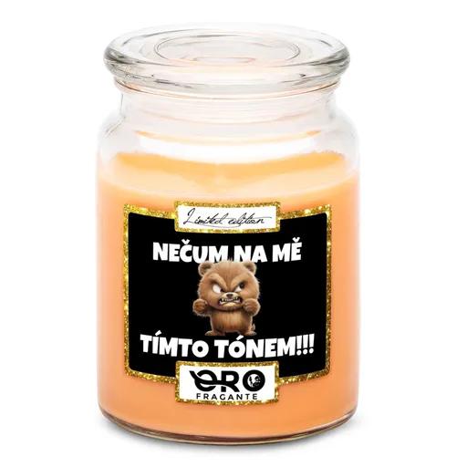 Svíčka Nečum na mě – medvěd (Vůně svíčky: Tropické ovoce)