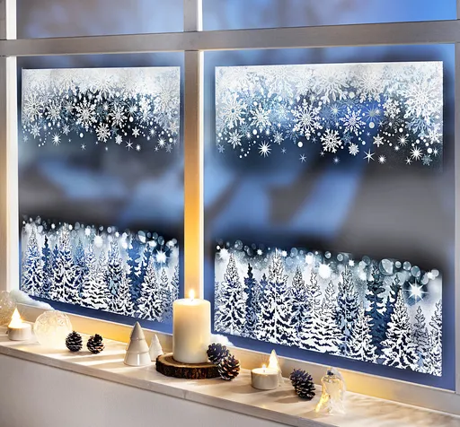 Samolepky Zimní krajina, 4 ks