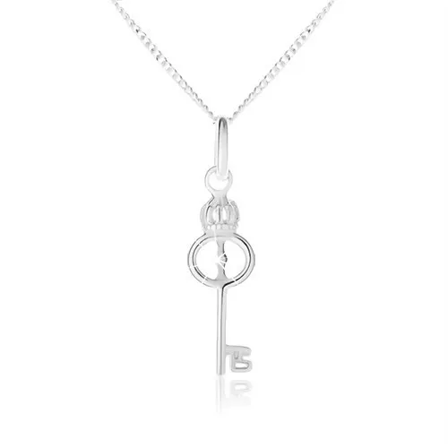 Náhrdelník ze stříbra 925, přívěsek ve tvaru klíče, nastavitelný řetízek