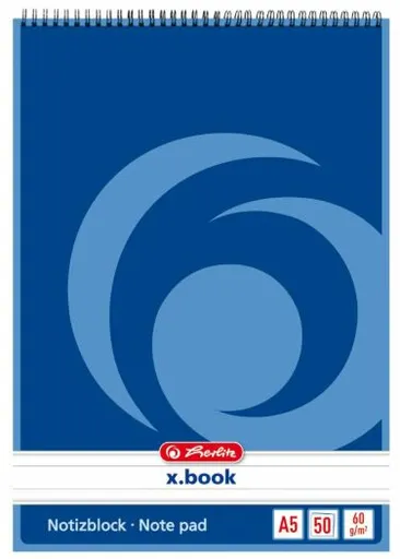 Spirálový blok A5 linkovaný - modrý