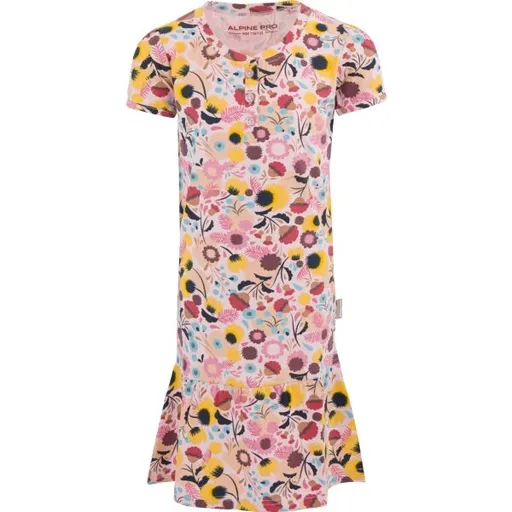 ALPINE PRO ILO Dívčí šaty, růžová, velikost 104-110