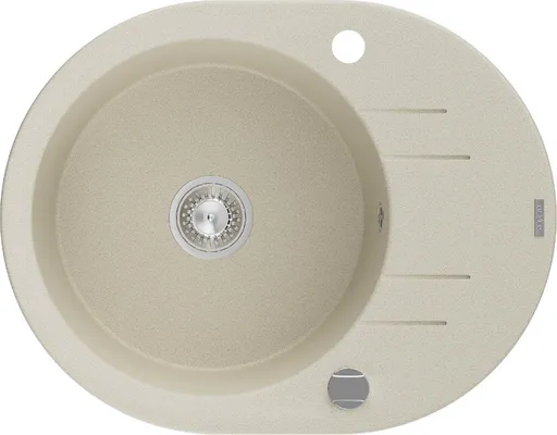 MEXEN Kevin granitový dřez 1 s odkapávačem 586x458 mm, béžový, sifon chrom 6517581005-69