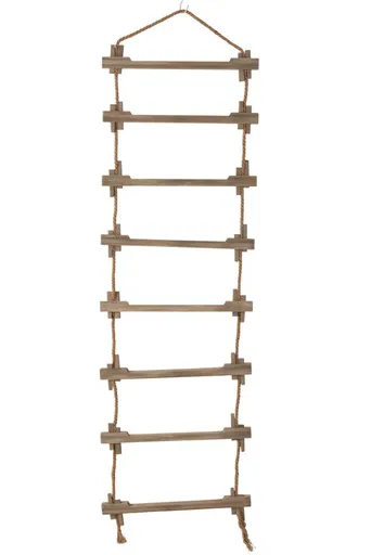 Závěsný jutovo-dřevěný dekorační žebřík Hangi - 48*3*120 cm J-Line by Jolipa
