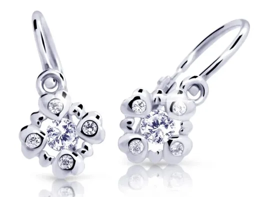 Cutie Diamonds Blyštivé dětské náušnice z bílého zlata s diamanty C2253-10-10-X-2-D