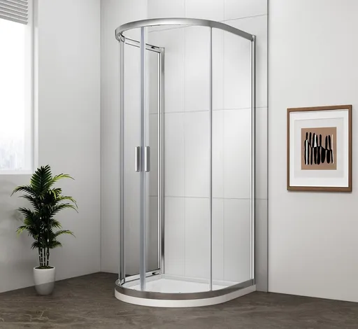 POLYSAN EASY půlkruhová sprchová zástěna 900x900, čiré sklo EL4615