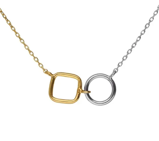 Victoria Cruz Slušivý bicolor náhrdelník ze stříbra Nivola A5508-BG