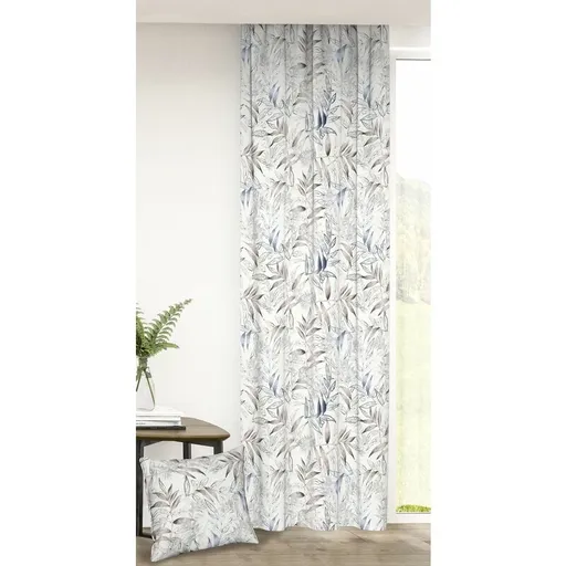 Závěs dekorační nebo látka, Soft Jasanové listí, šedá a béžová, 150 cm 150 cm