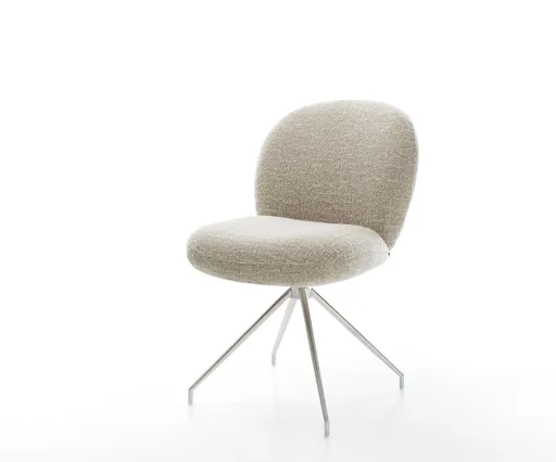 Jídelní židle Nube-Flex látka Měkký béžová křížová podnož