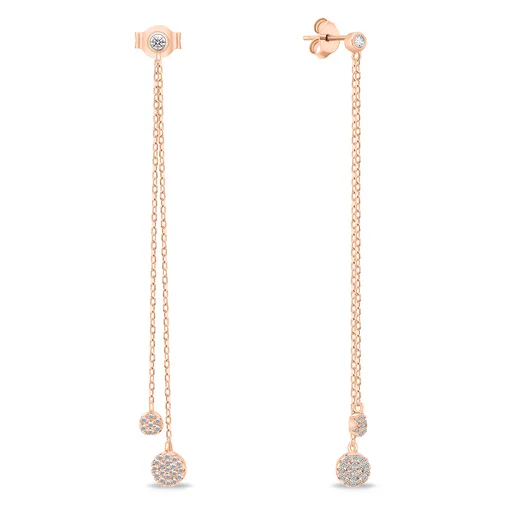 Brilio Silver Originální bronzové náušnice se zirkony EA629R