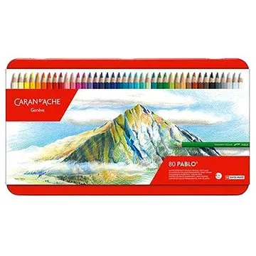 CARAN D'ACHE Pablo 80 barev v kovovém boxu (666.380)