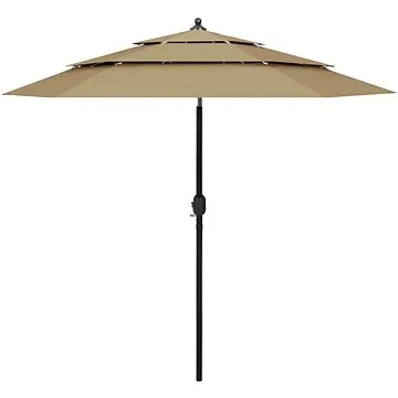 3stupňový slunečník s hliníkovou tyčí taupe 2,5 m  (313863)
