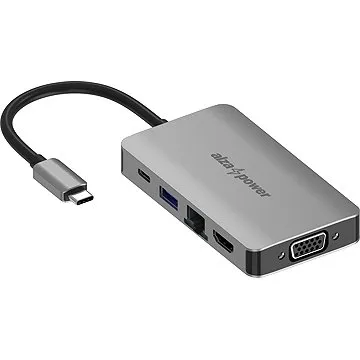 AlzaPower Metal USB-C Dock Station 6v1 vesmírně šedý (APW-HCA6Y)