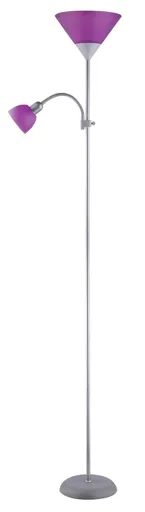 Rabalux Stříbrná stojací lampa Action s fialovými stínidly pro žárovky E27+E14 4020