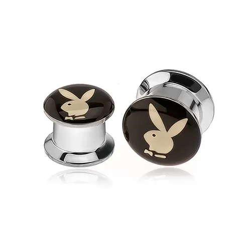 Plug do ucha z chirurgické oceli, hlava zajíčka - Tloušťka : 12 mm