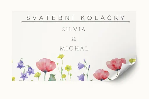 Personal Nálepka na výslužku - Luční Květy Zvolte množství: od 20 do 40 ks