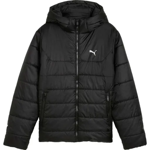 Puma ESSENTIALS HOODED PADDED JACKET Dětská bunda, černá, velikost
