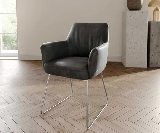 Jídelní židle Xana-Flex tenká podnož nerezová ocel mikrovlákno