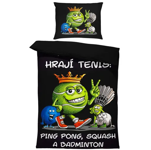 Povlečení Tenis je král (Rozměr : 1x150/200 + 1x60/50)