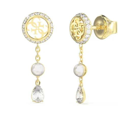 Guess Visací náušnice s perličkou a zirkony Tiny Pearly JUBE05521JWYGT/U