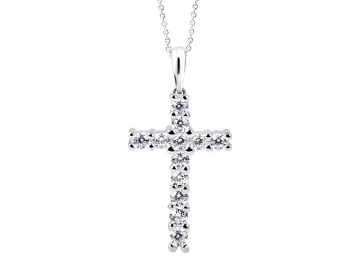 Cutie Diamonds Přívěsek z bílého zlata s diamanty Křížek DZ60100-40-00-X-2