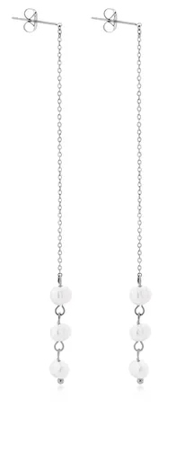 Troli Dlouhé ocelové náušnice s pravými perlami VAAJDE2023196S