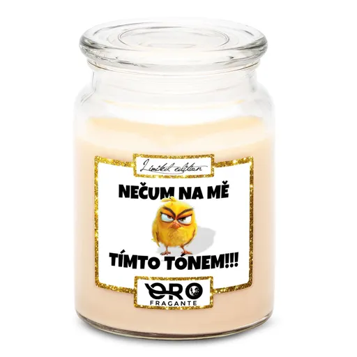 Svíčka Nečum na mě – kanár (Vůně svíčky: Vanilka)