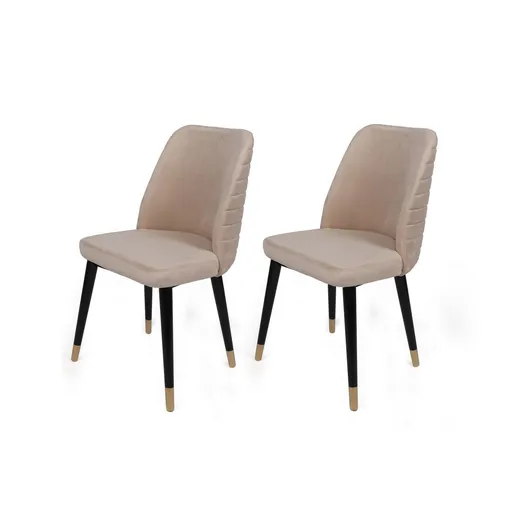 Sada jídelních židlí Hugo Cream and Black, 2 ks