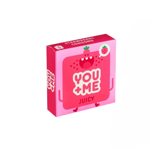 You Me Juicy Strawberry kondomy 3 ks