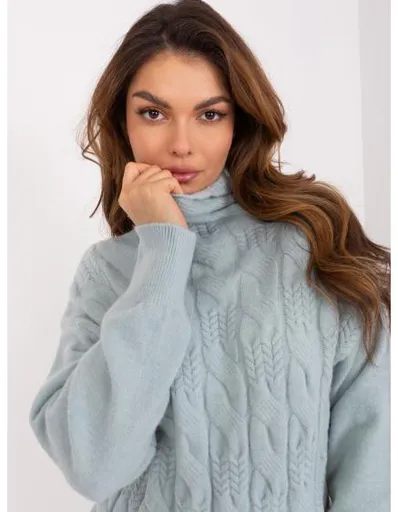 Dámský svetr s rolákem SEW světle mátový