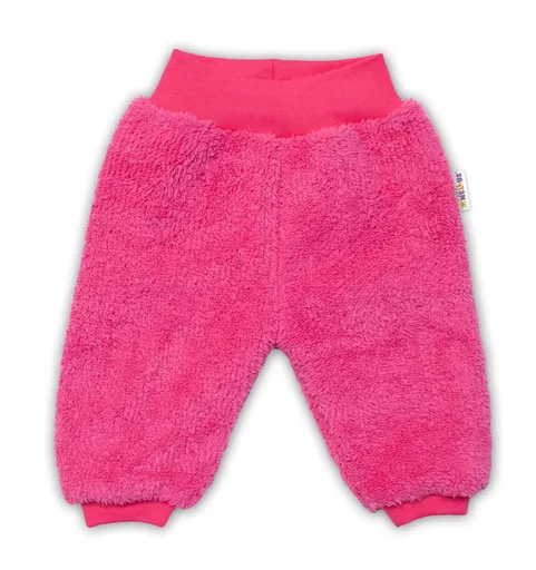 Baby Nellys Kojenecké chlupáčkové tepláčky Cute Bunny - malinové, vel. 74 vel.  74
