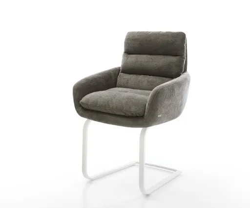 Jídelní židle Abelia-Flex s područkami bouclé měkký tmavě