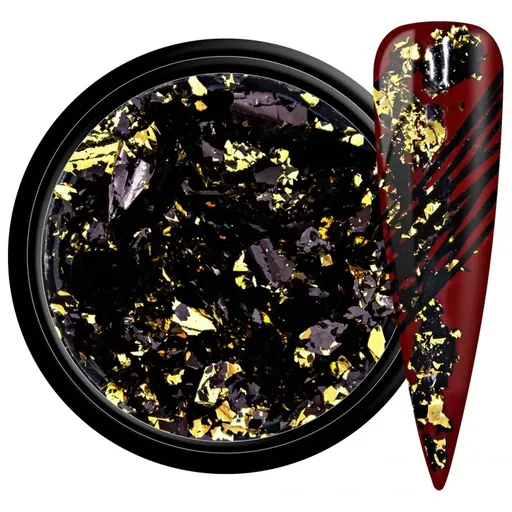 Zdobící vločky - Foil Flakes Black Gold