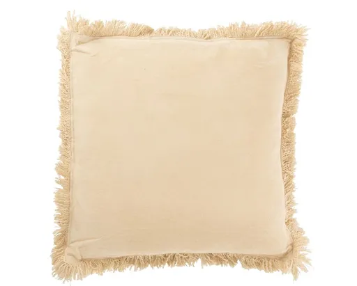 Béžový sametový polštář s třásněmi Fringe - 50*9*50 cm 22842