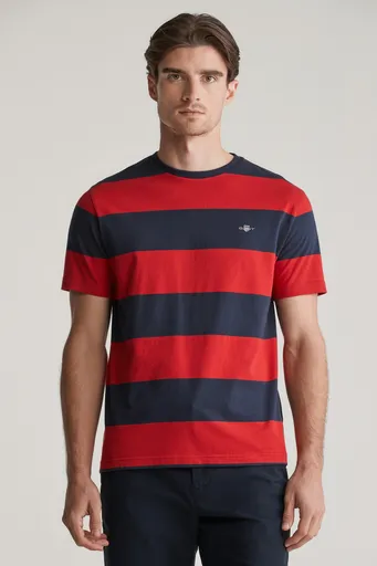 TRIČKO GANT BAR STRIPE SS T-SHIRT RUBY RED
