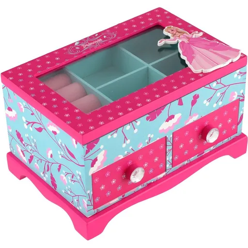 Dřevěná šperkovnice Princess 2 zásuvky