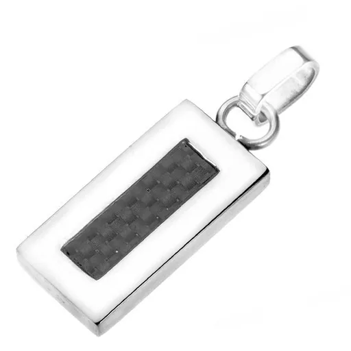 Přívěsek z oceli - úzká tabulka s karbonovou strukturou