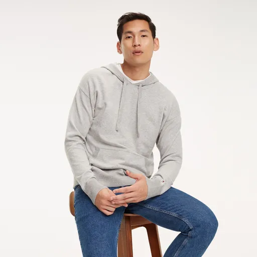 Tommy Hilfiger pánský šedý svetr Hoody MW0MW10077 M