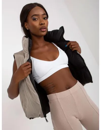 Dámská vesta oboustranná prošívaná péřová JULIANA černá